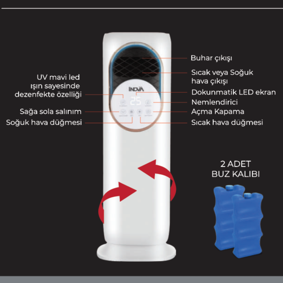 İnova Apollo Isıtıcı Soğutucu Kumandalı 1800 W