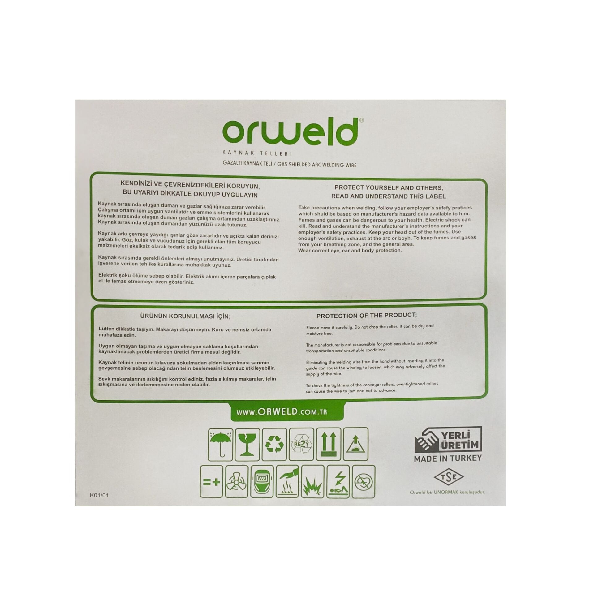 Orweld Sg-2 Gazaltı Kaynak Teli 15 Kg 1.0 Mm