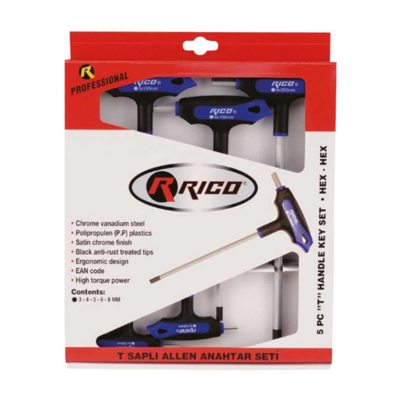 Rico 5 Parça T Tip Allen Düz - 013-RC5185