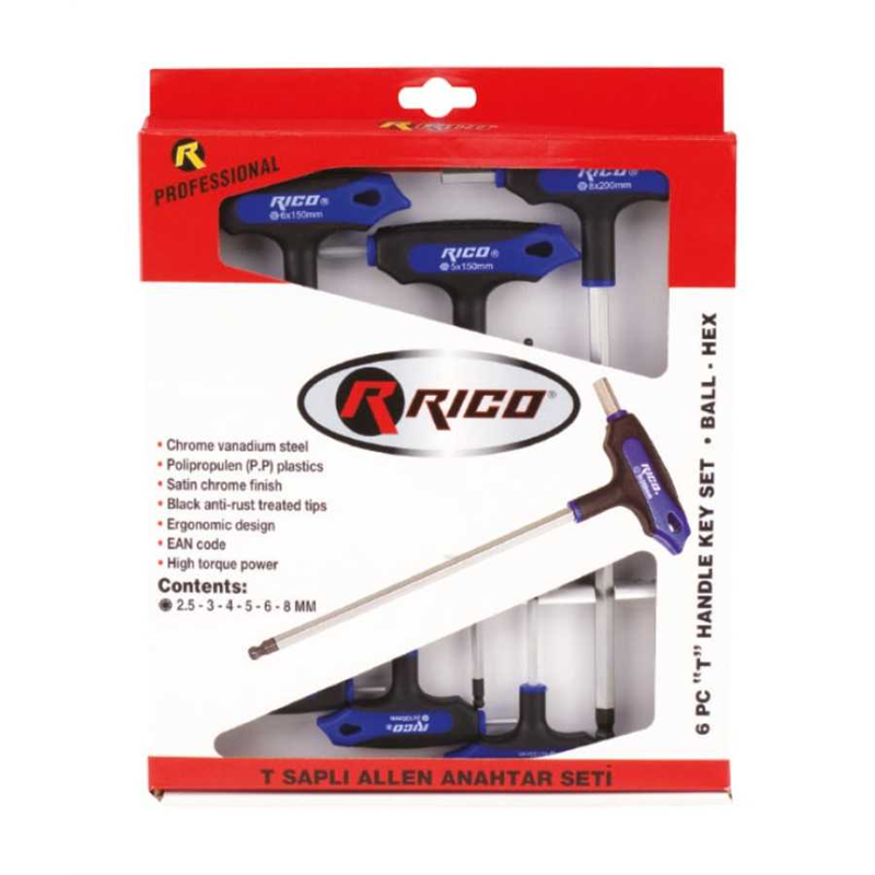 Rico 6 Parça T Allen Misket Başlı - 013-RC5186