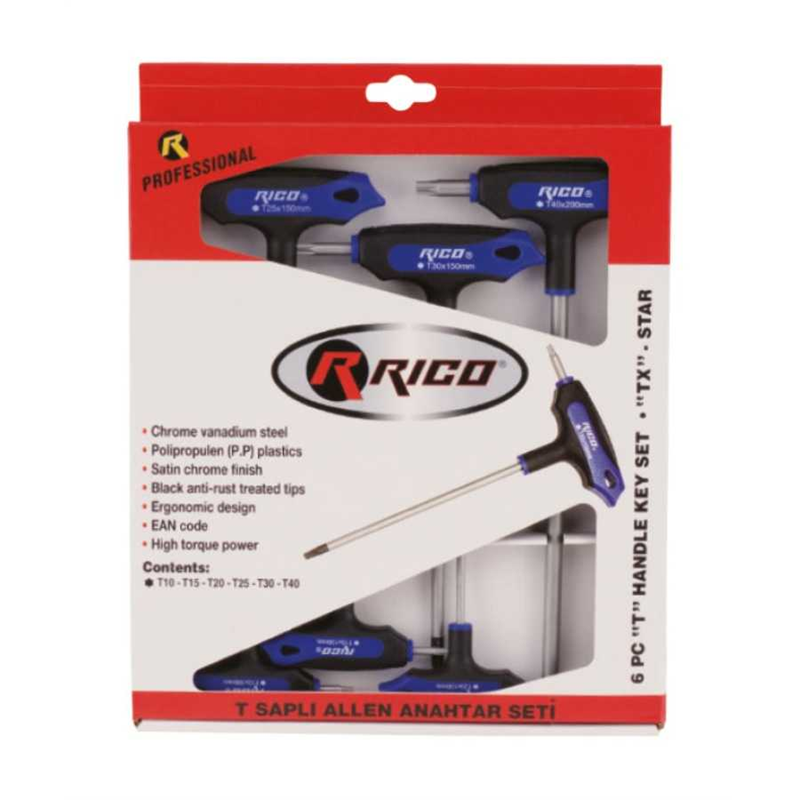 Rico 6 Parça T Tip Allen Torx - 013-RC5187