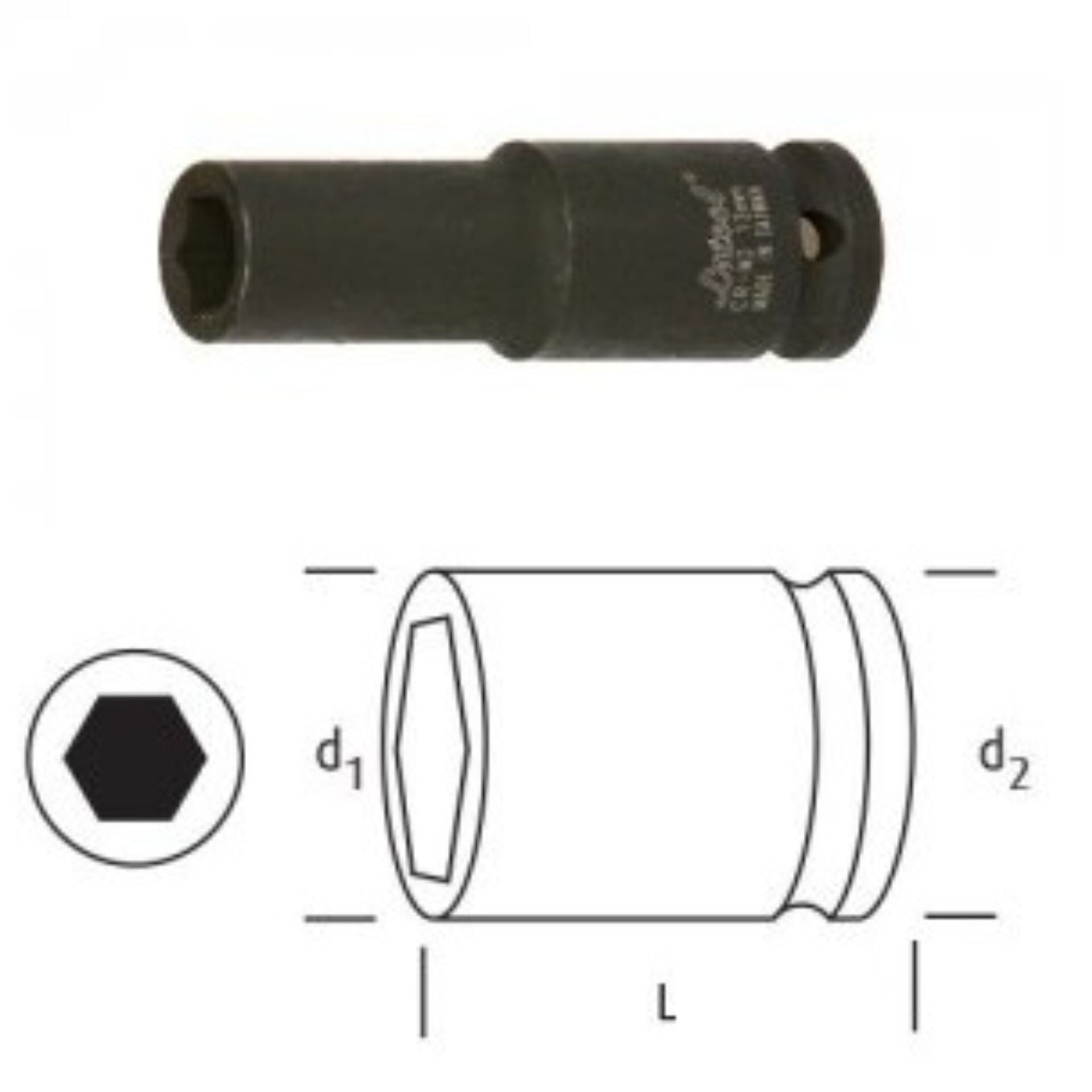 Osaka Altı Köşe Derin Lokma 17 Mm 1/2'' Ln12d17
