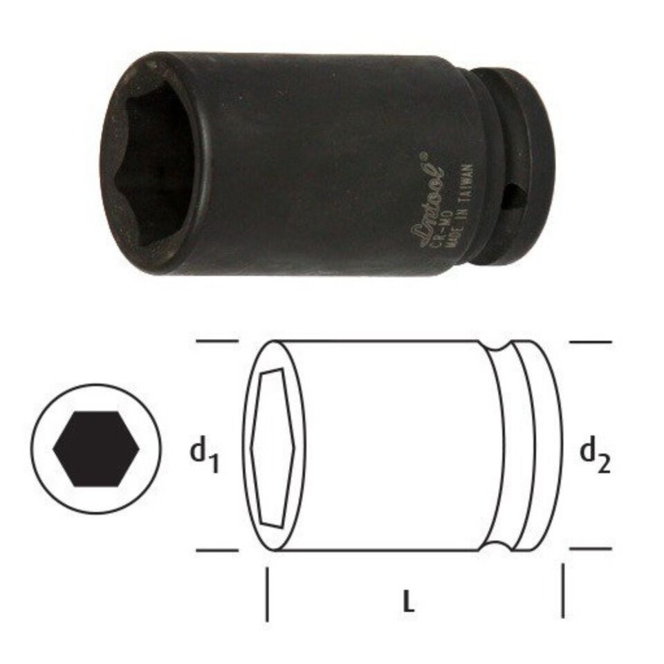Osaka Altı Köşe Derin Lokma 17 Mm 3/4'' Ln34d17