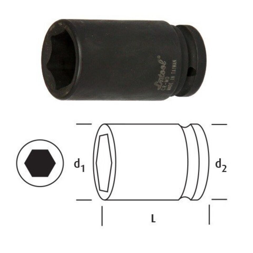 Osaka Altı Köşe Derin Lokma 19 Mm 3/4'' Ln34d19