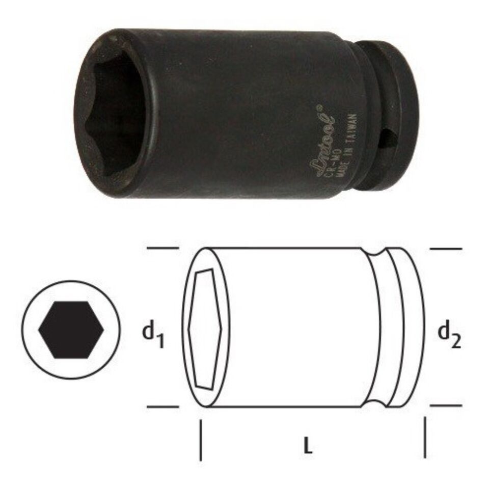 Osaka Altı Köşe Derin Lokma 21 Mm 3/4'' Ln34d21