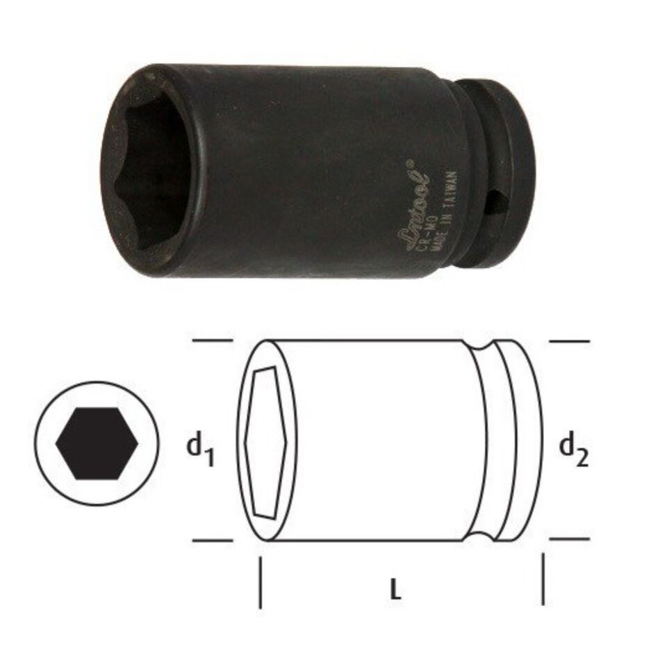 Osaka Altı Köşe Derin Lokma 24 Mm 3/4'' Ln34d24