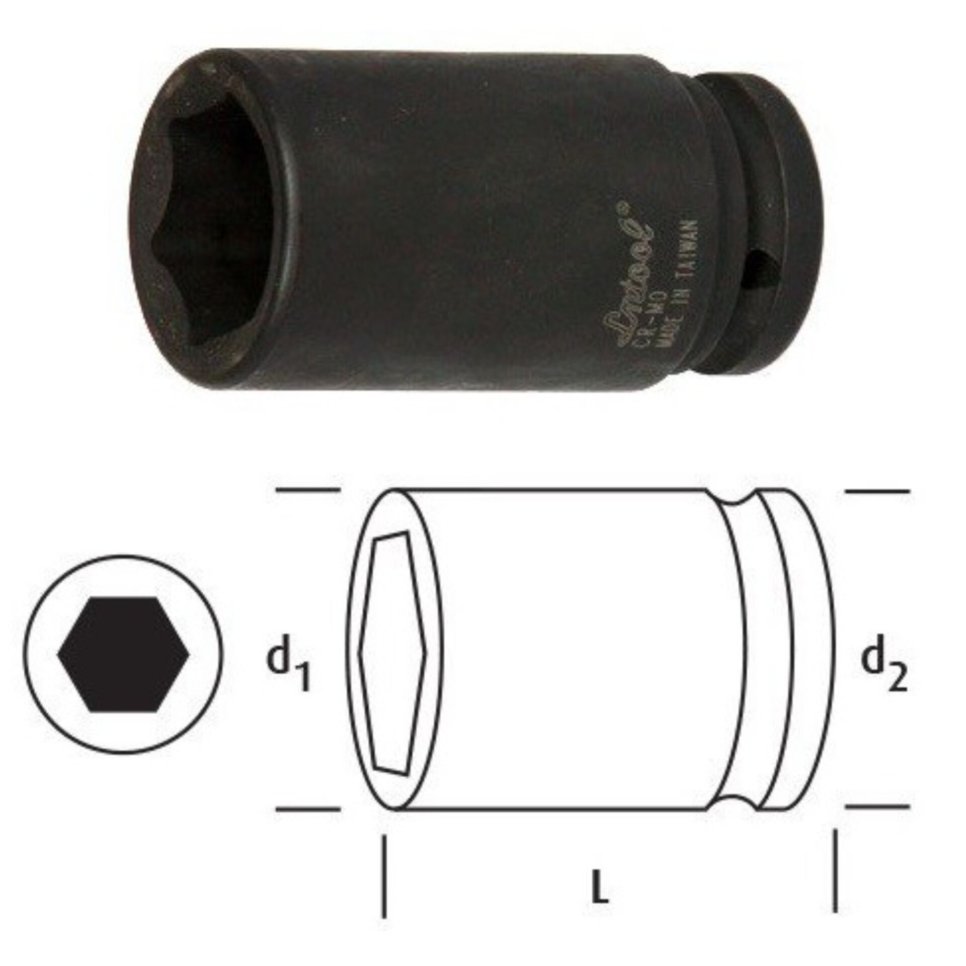 Osaka Altı Köşe Derin Lokma 30 Mm 1'' Ln1d30