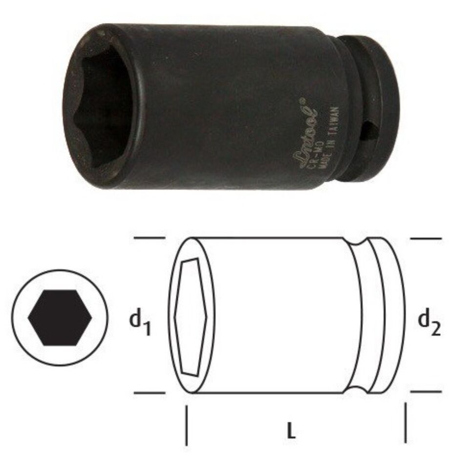 Osaka Altı Köşe Derin Lokma 30 Mm 1'' Ln1d30