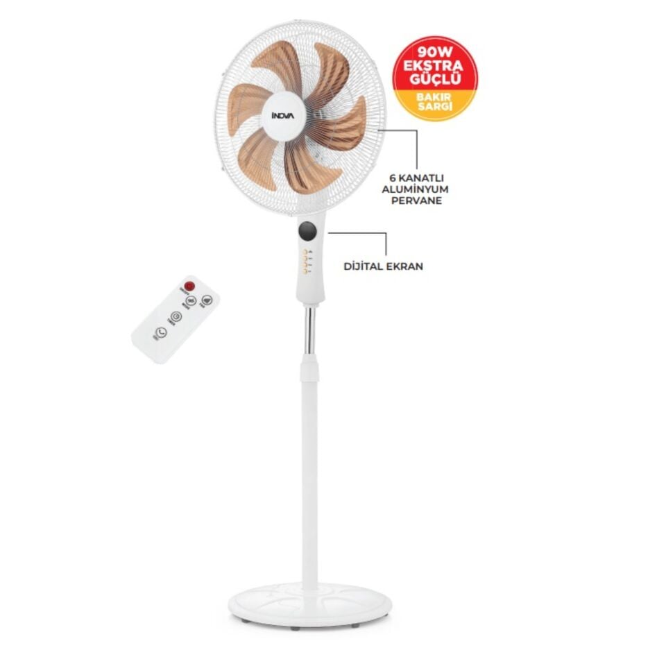 İnova Serin Ayaklı Kumandalı Vantilatör 18''