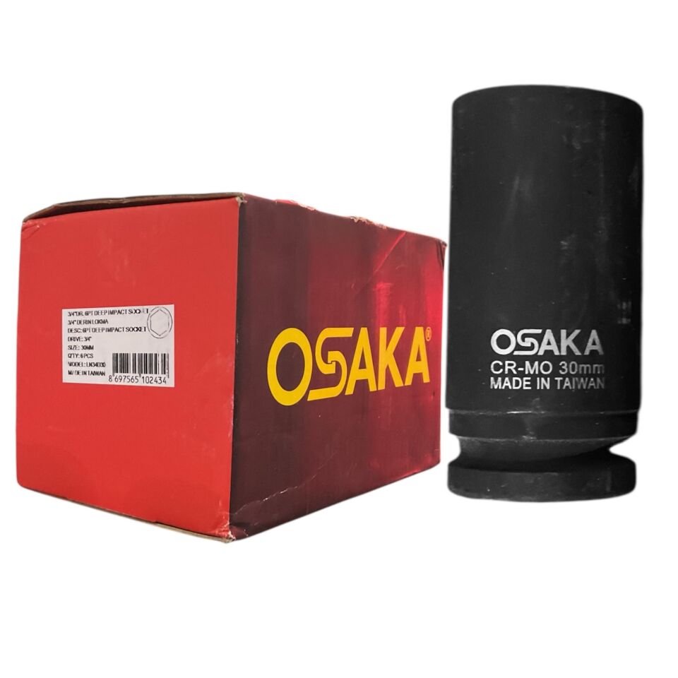 Osaka Altı Köşe Derin Lokma 30 Mm 3/4'' Ln34d30