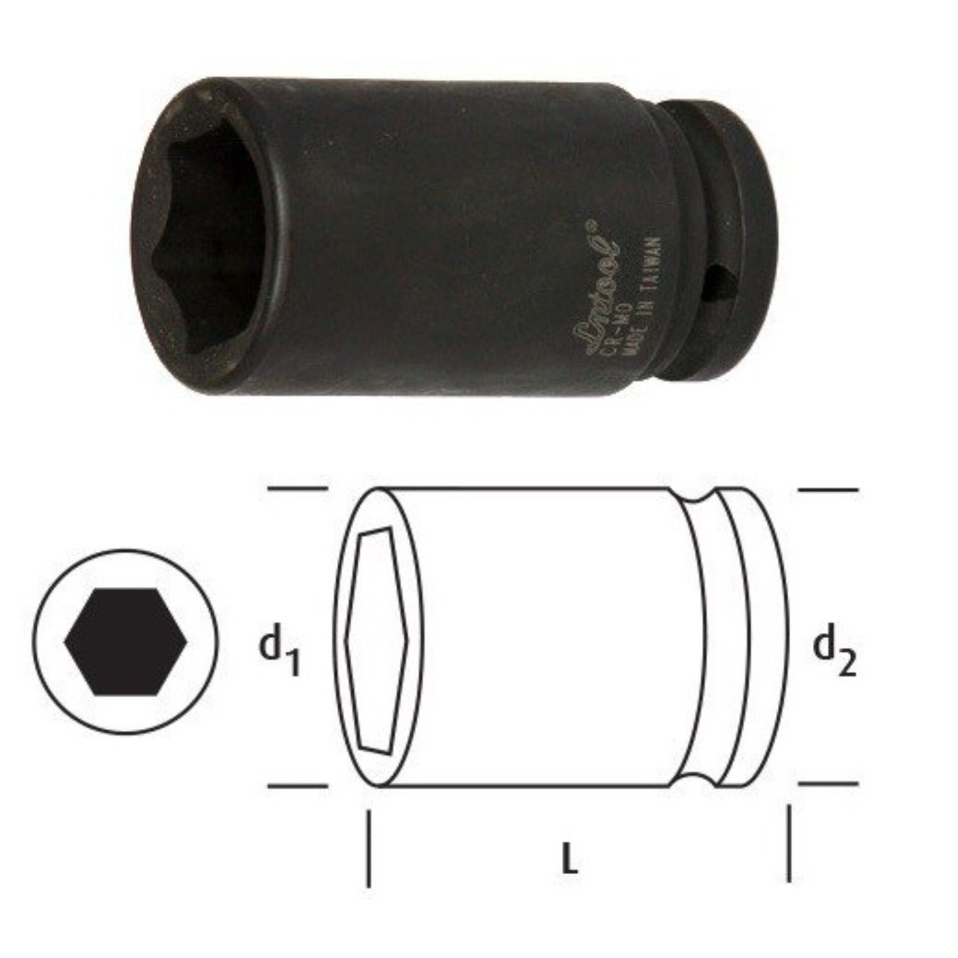 Osaka Altı Köşe Derin Lokma 30 Mm 3/4'' Ln34d30