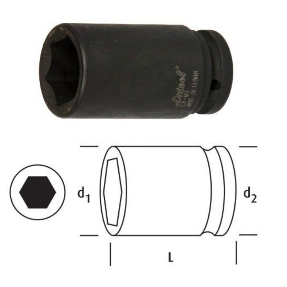 Osaka Altı Köşe Derin Lokma 30 Mm 3/4'' Ln34d30