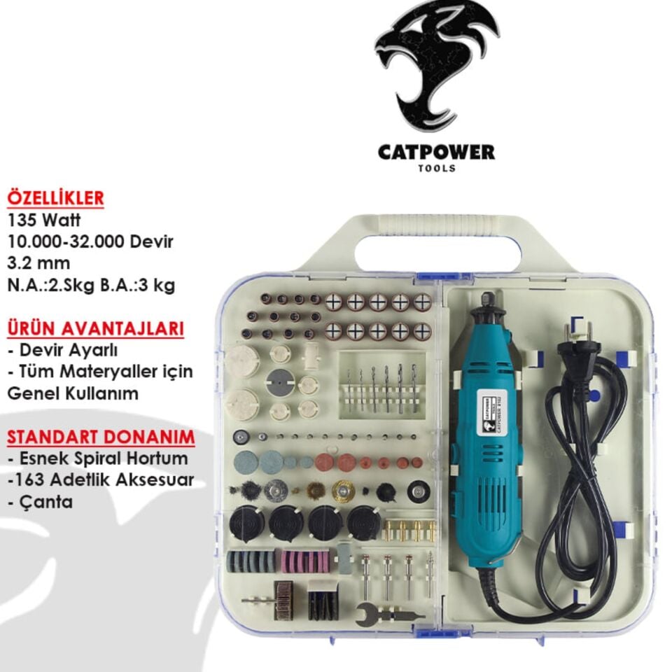 Catpower Gravür Taşlama Set Cat8102