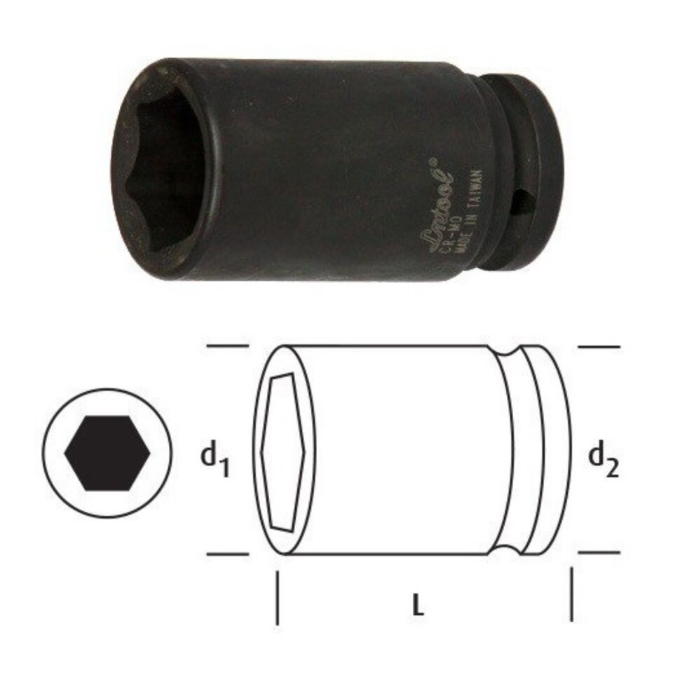 Osaka Altı Köşe Derin Lokma 32 Mm 3/4'' Ln34d32
