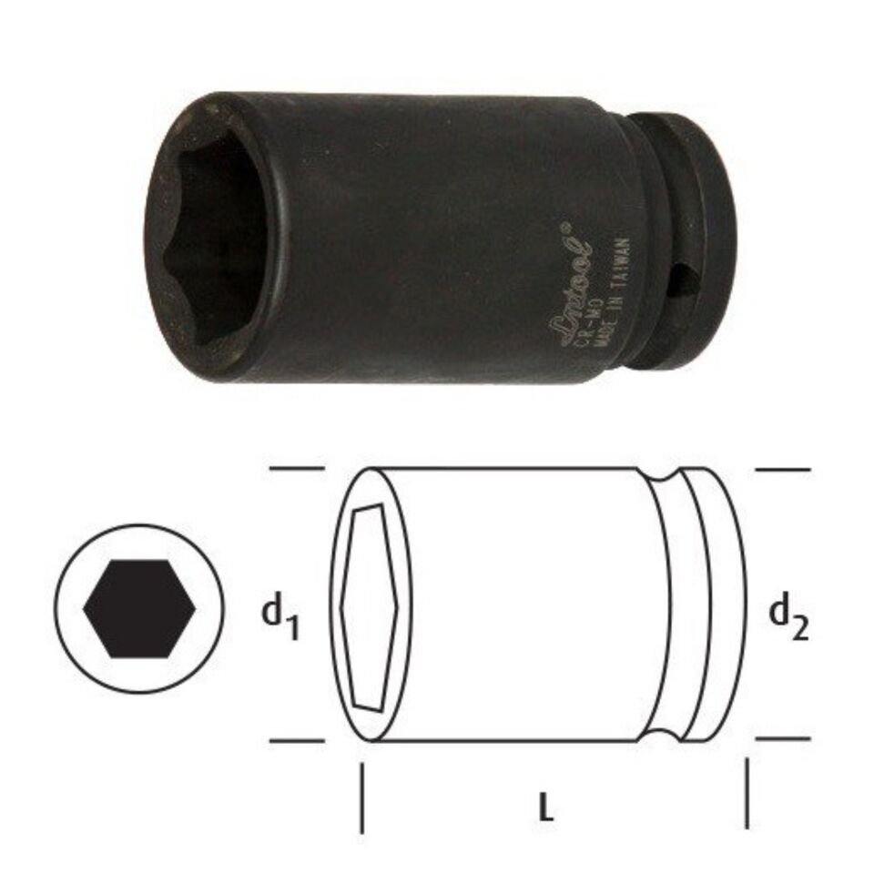 Osaka Altı Köşe Derin Lokma 36 MM 3/4'' LN34D36 (6 Adet)