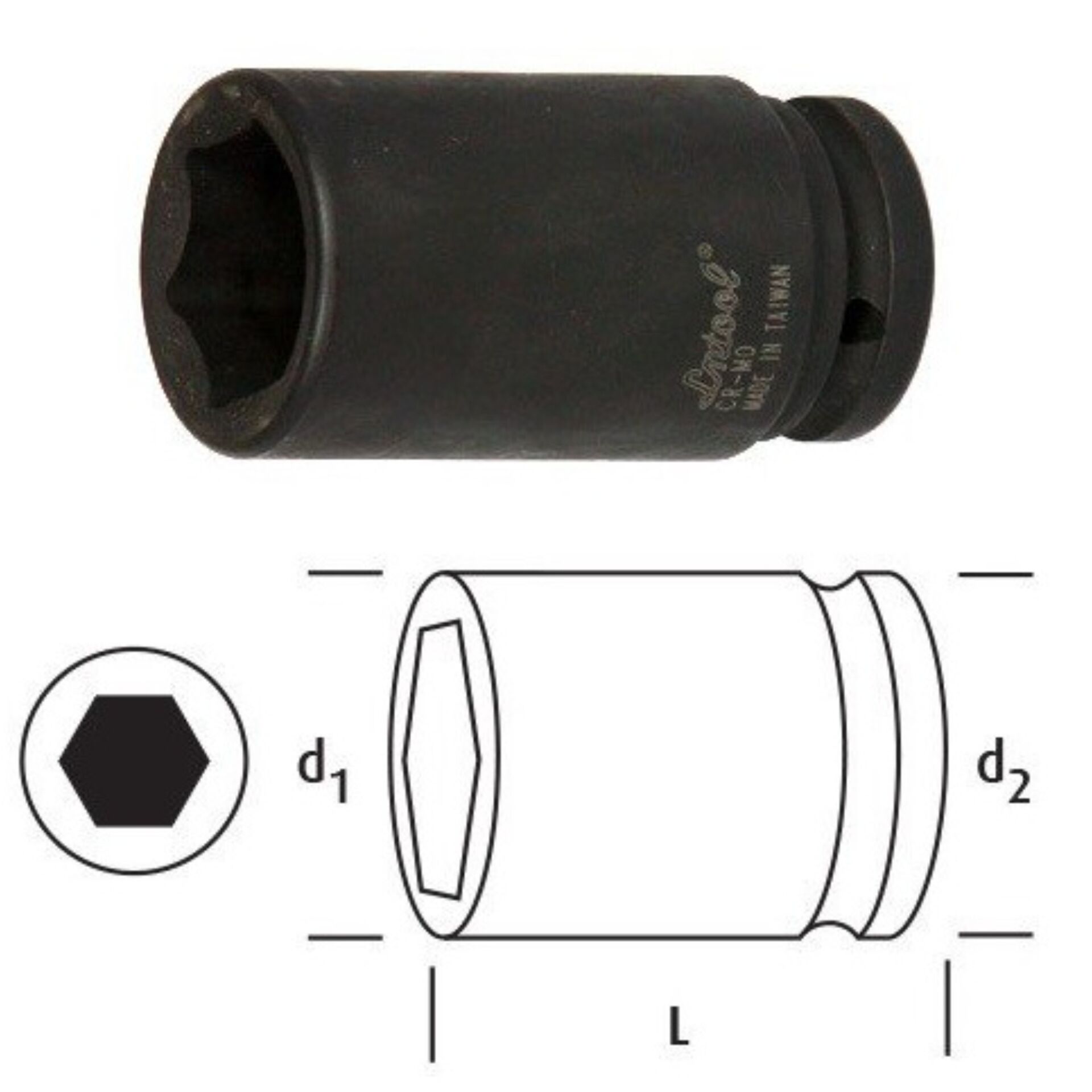 Osaka Altı Köşe Derin Lokma 46 Mm 1'' Ln1d46
