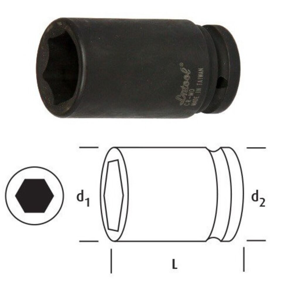 Osaka Altı Köşe Derin Lokma 46 Mm 1'' Ln1d46