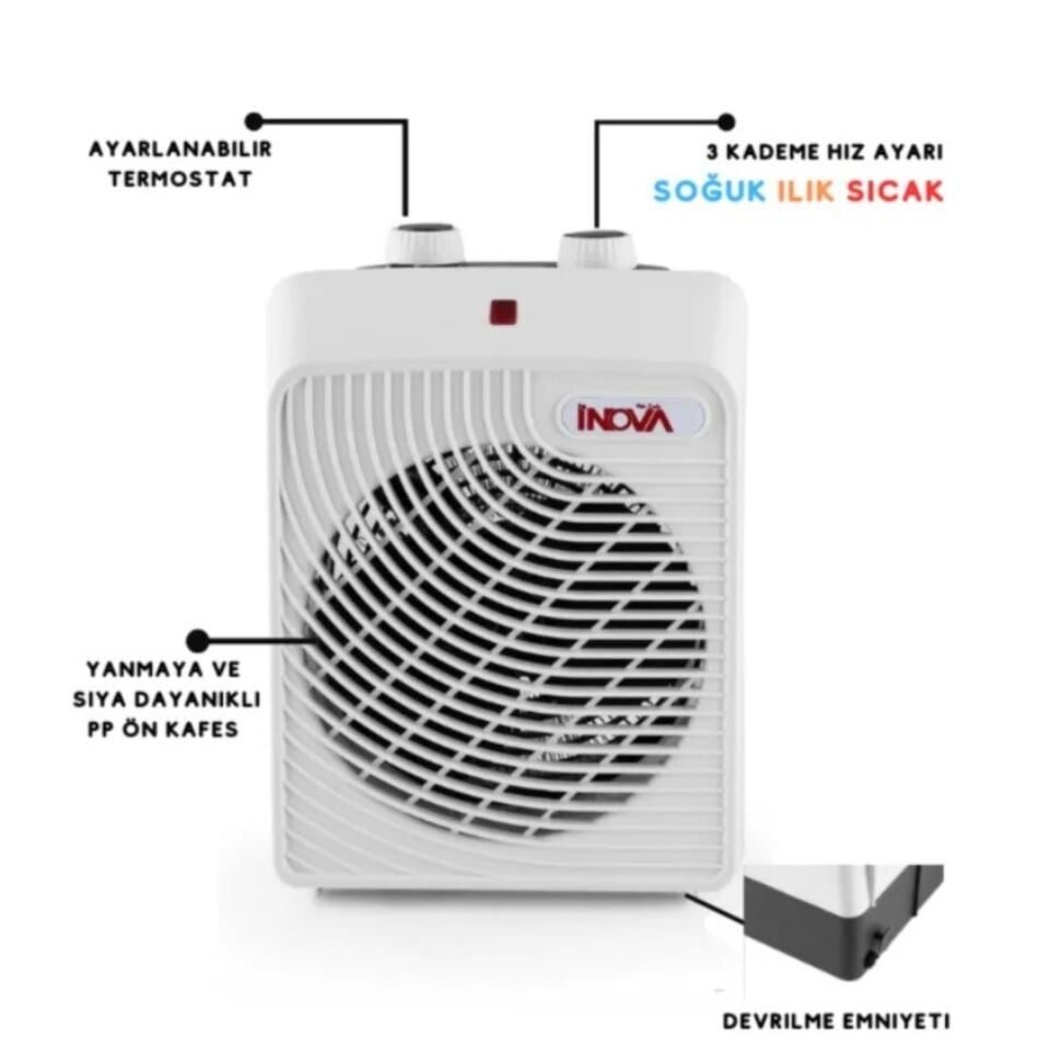 İnova Wınd Kare Turbo Fanlı Isıtıcı 2000 W