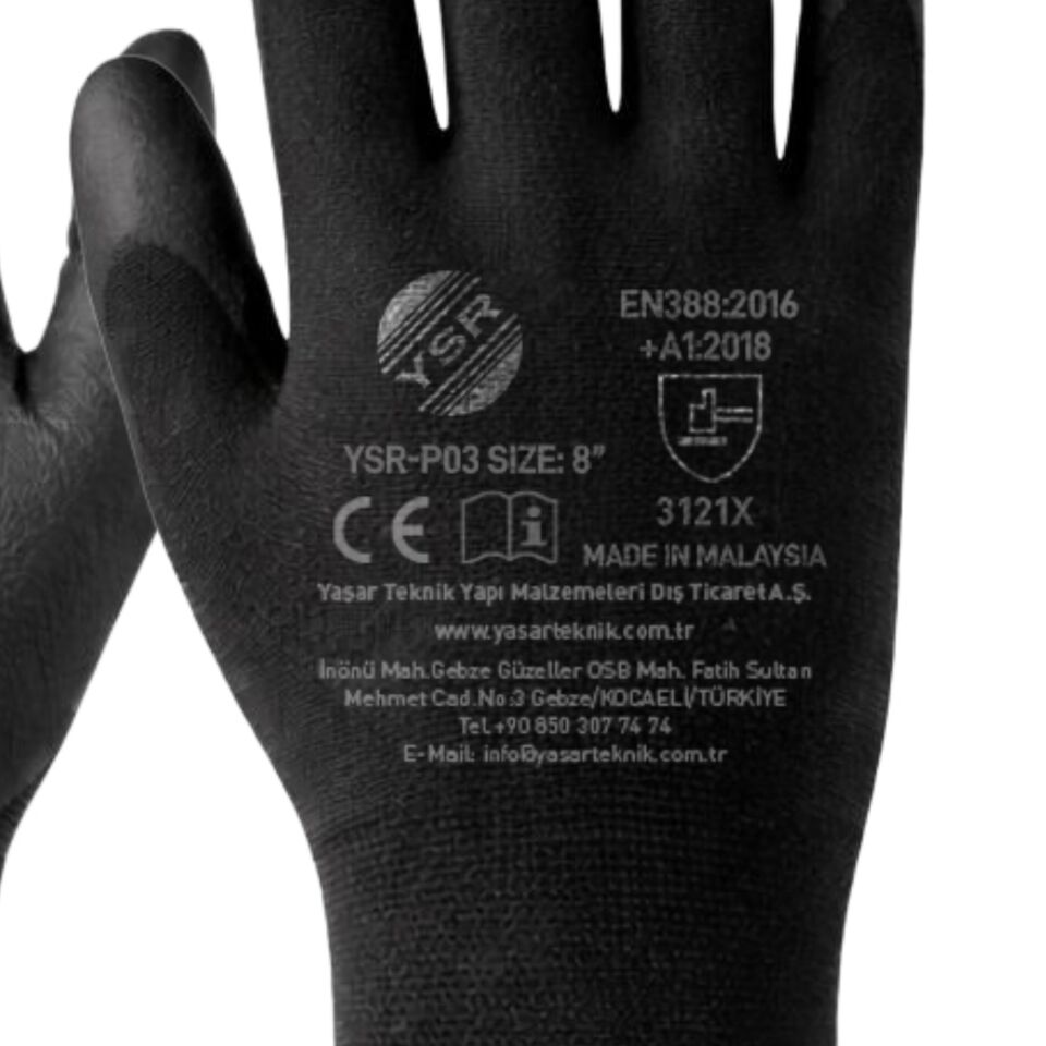 Ysr Pu Nitril Eldiven Ysr-p03 No:8