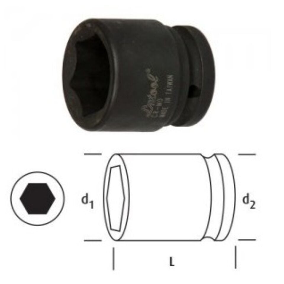 Osaka Altı Köşe Lokma Anahtar 32 Mm 1'' Ln1s32