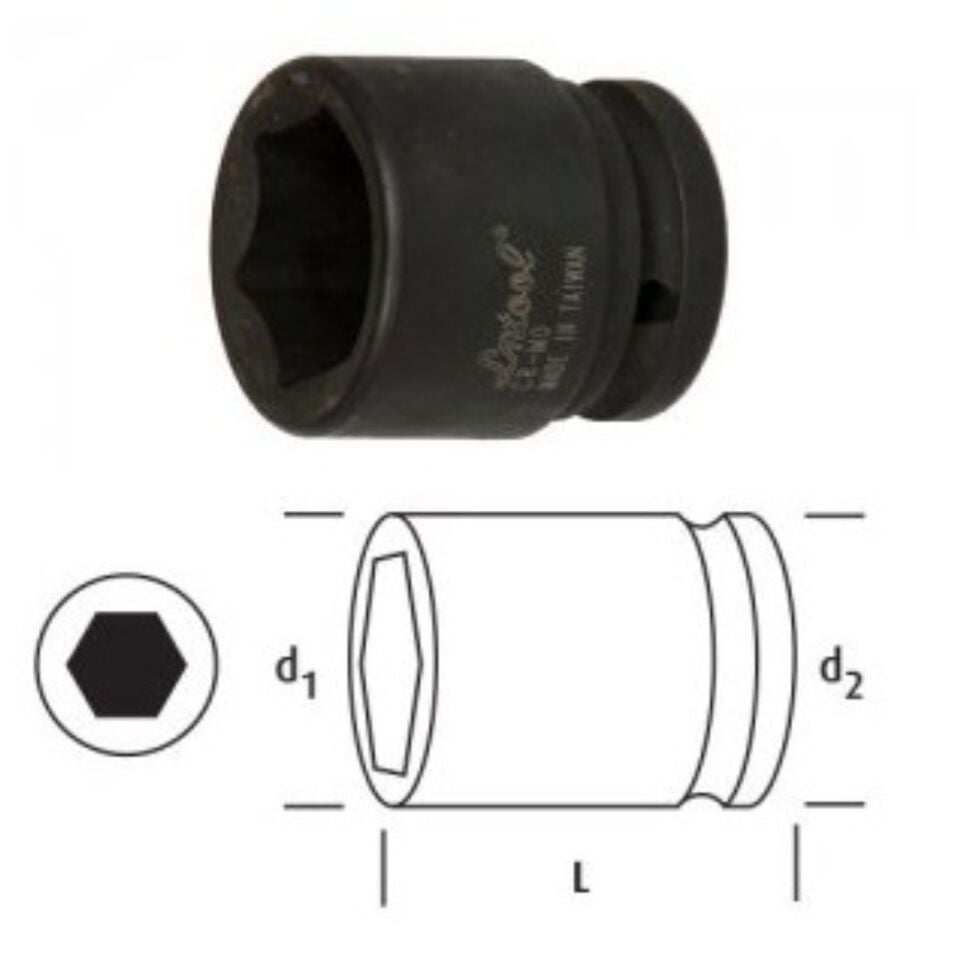 Osaka Altı Köşe Lokma Anahtar 41 Mm 1'' Ln1s41