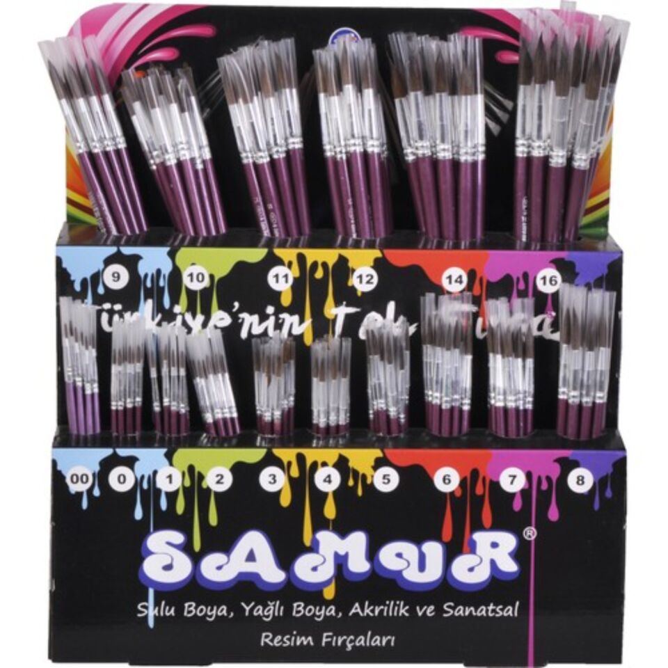 Samur Sulu Boya Extra Kalem Fırça Stand 192 Li