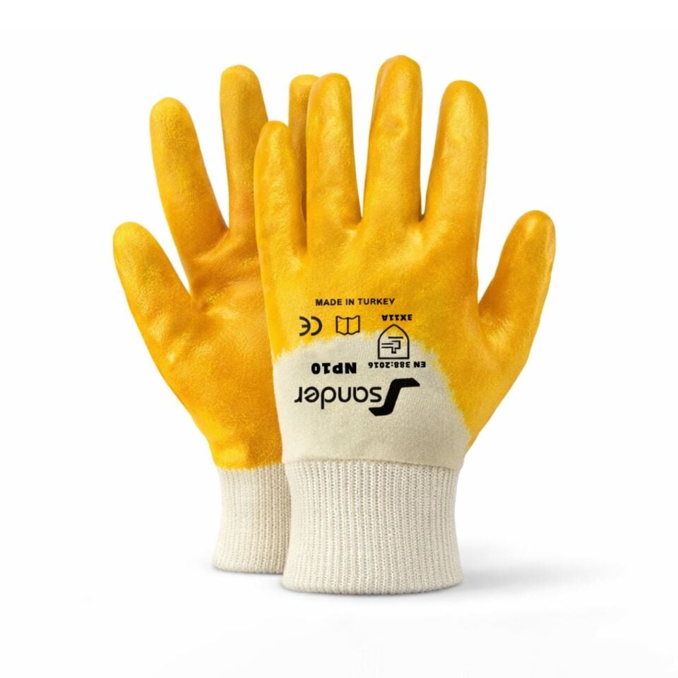 Sander Np01 Nitril Eldiven Sarı No:10