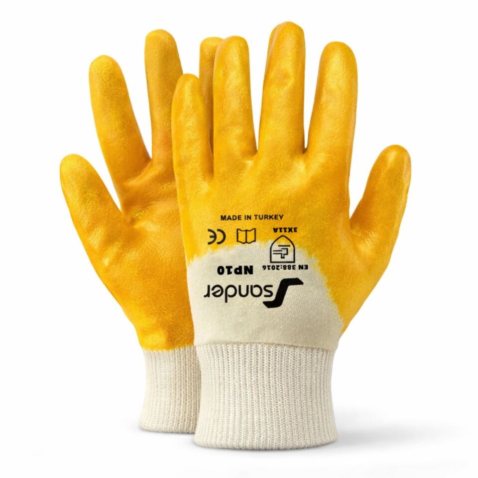 Sander Np01 Nitril Eldiven Sarı No:9