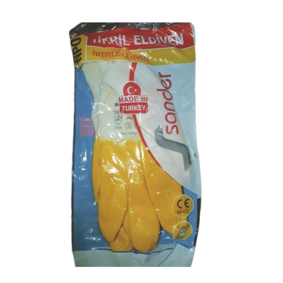 Sander Np01 Nitril Eldiven Sarı No:9