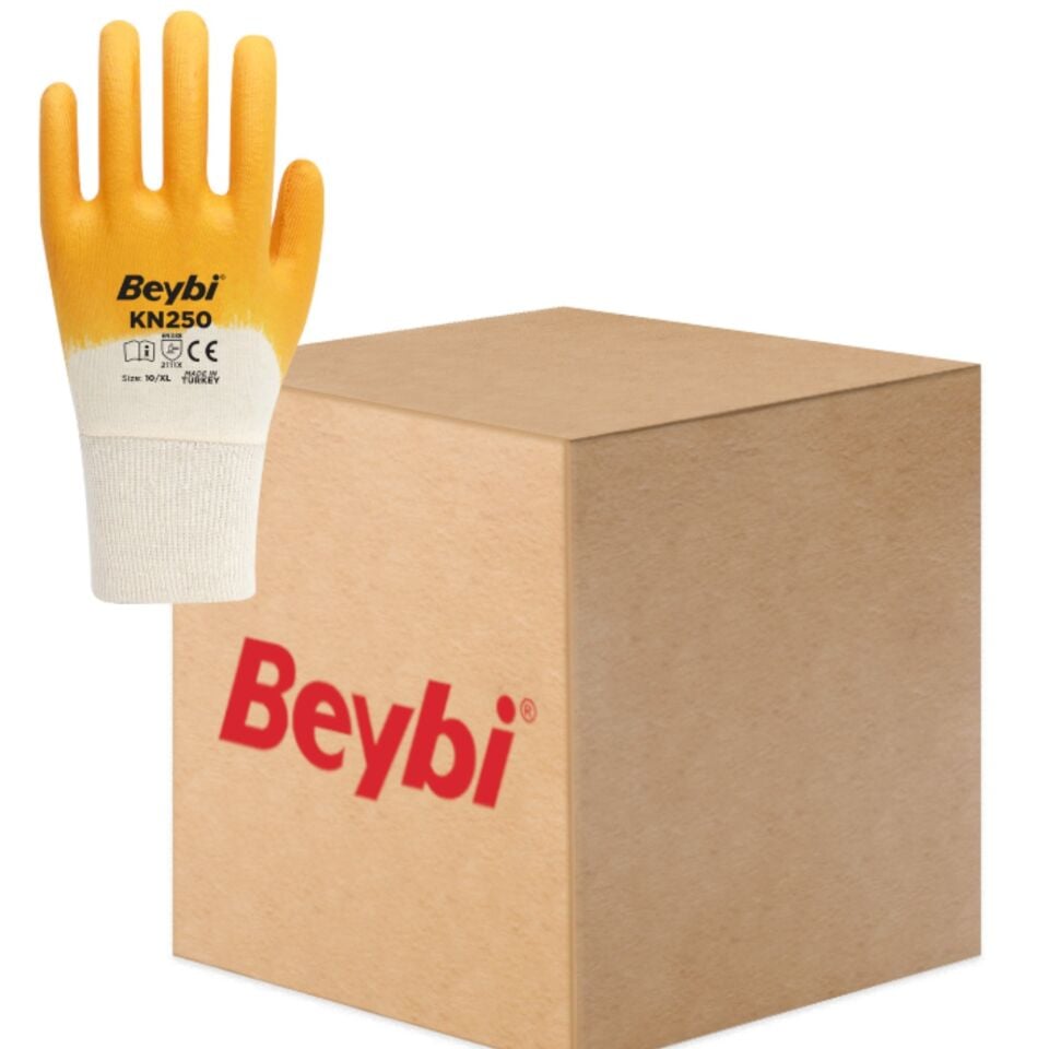 Beybi KN250 Nitril Eldiven Sarı No: 10 (288 Çift)
