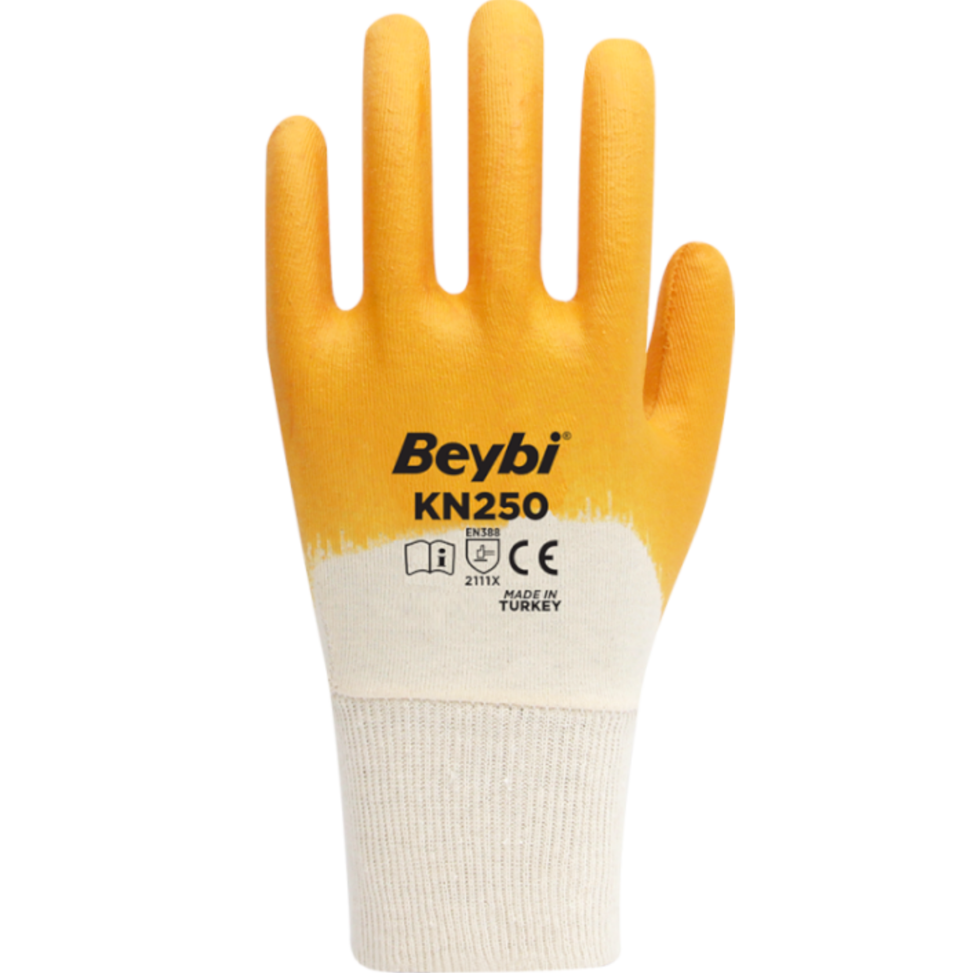 Beybi KN250 Nitril Eldiven Sarı No: 10 (288 Çift)
