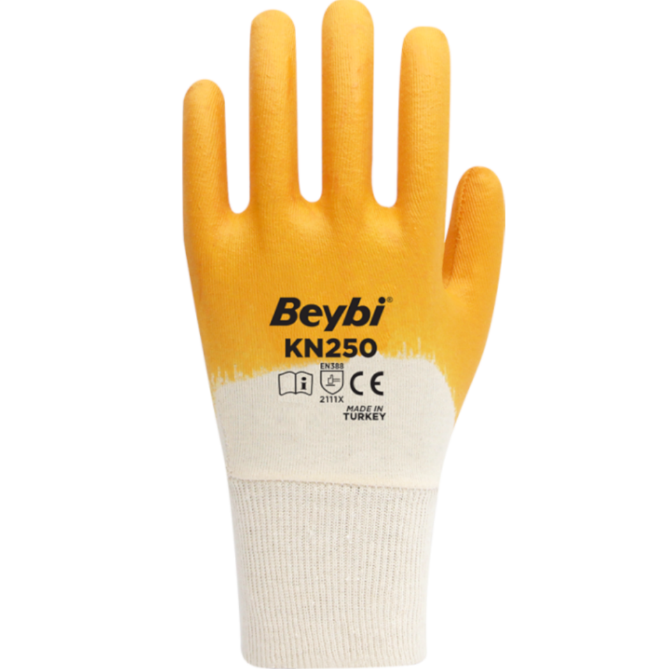 Beybi KN250 Nitril Eldiven Sarı No: 10 (288 Çift)