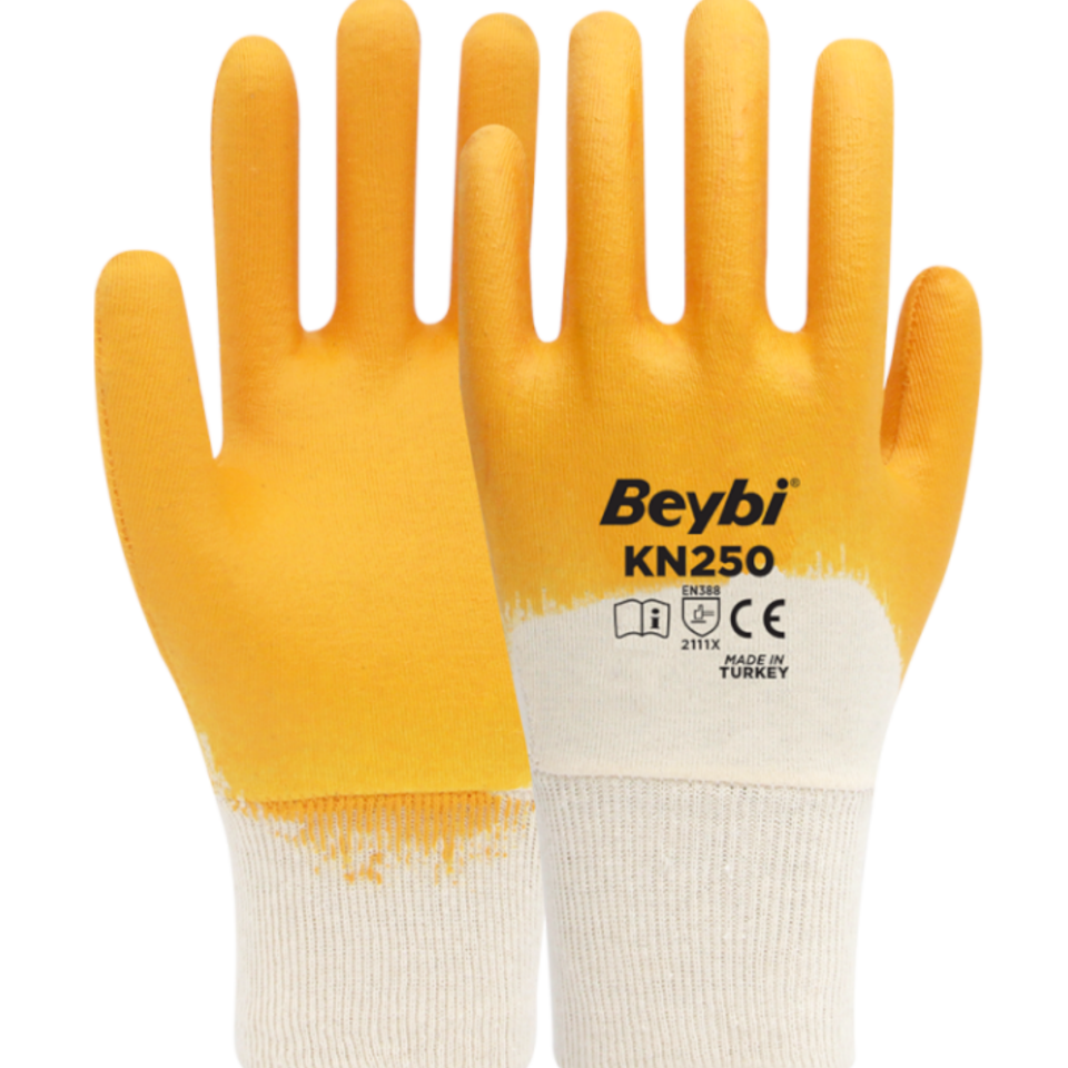 Beybi KN250 Nitril Eldiven Sarı No: 10 (288 Çift)