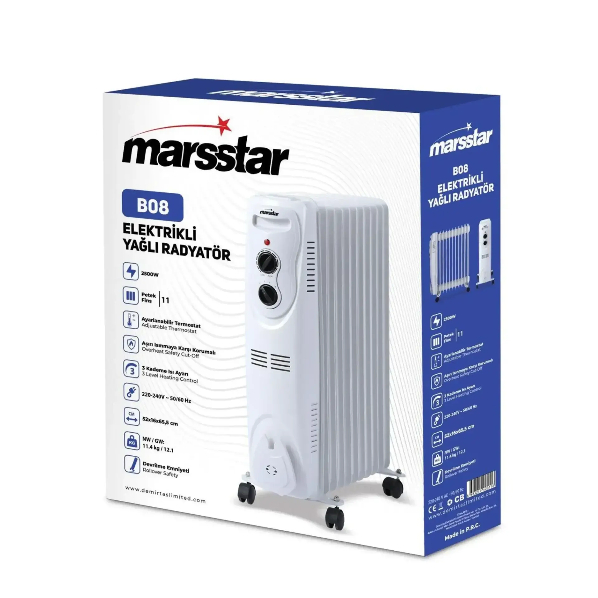 Marsstar Yağlı Radyatör Isıtıcı 11 Dilim 2500 W