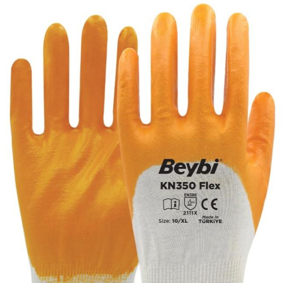 Beybi Kn350 Flex Likralı Örme Eldiven Sarı No:9