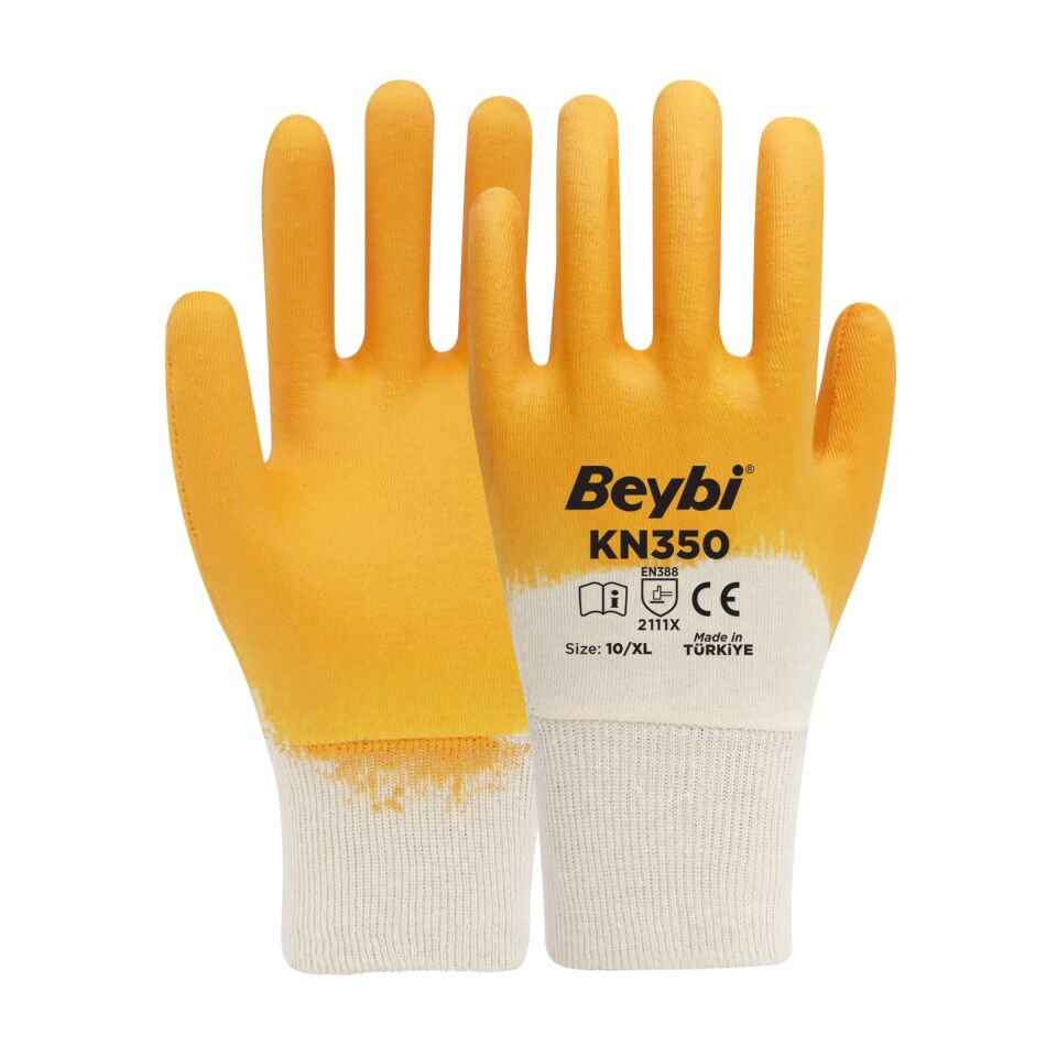 Beybi Kn350 Nitril Eldiven Sarı No: 9
