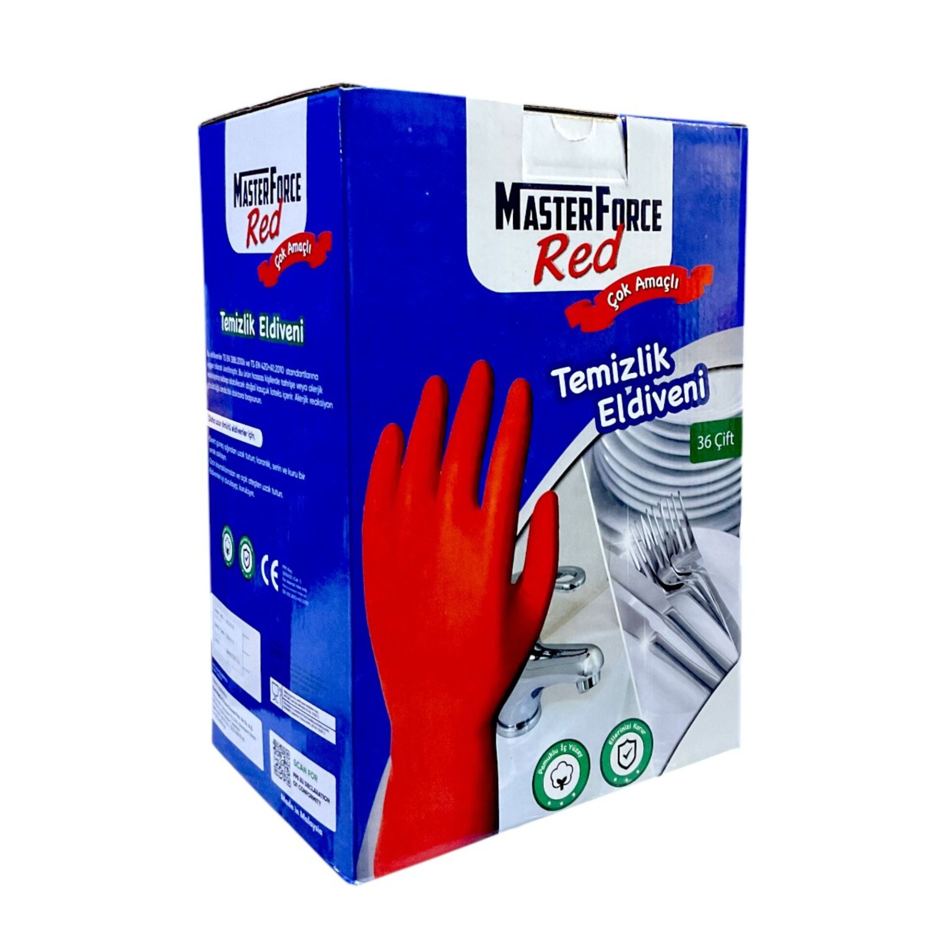 Master Force 1.kalite Lastik Eldiven Kırmızı No:10