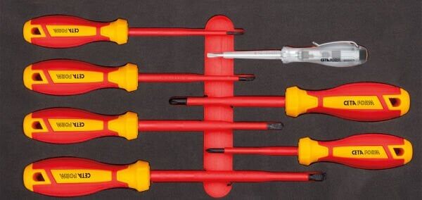 Ceta Form 7 Parça C-Plus VDE 1000V Düz-PH Tornavida Takımı (EVA'lı) - G99-E701