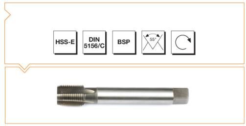 MTE Makina Takım HSS-E DIN 5156/C Whitworth Boru Vidalı Düz Kanallı Makina Kılavuzu G 1/2 B00109582095