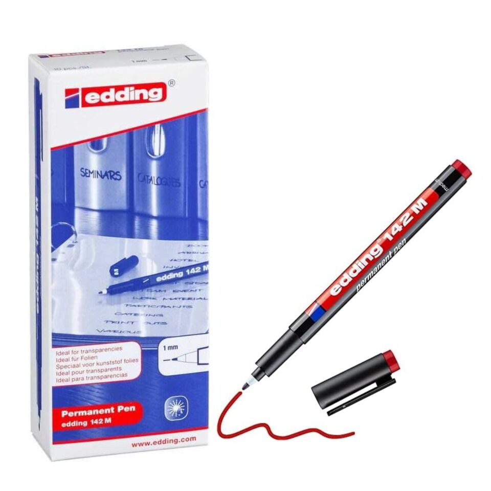 Edding 142 M Ohp Asetat Kalemi Kırmızı