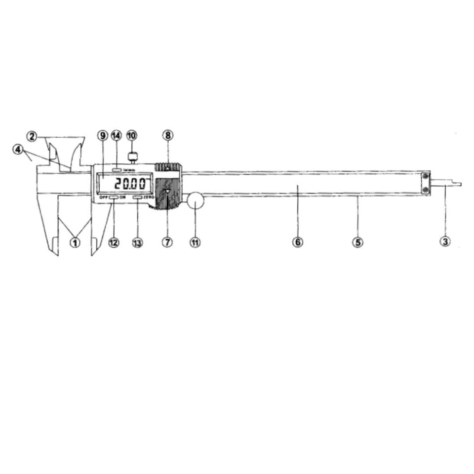 Gfb Dijital Kumpas Büyük Ekran 150 Mm Kod:1051