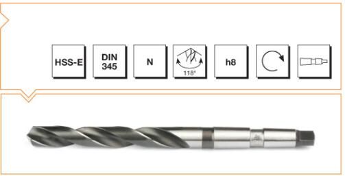 MTE Makina Takım HSS-E DIN 345 Mors Konik Saplı Matkap Ucu 27.5 mm B00008632750