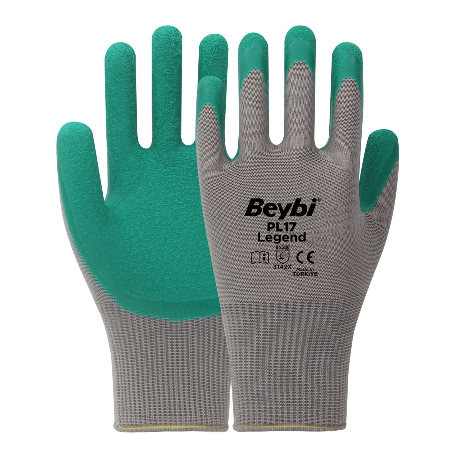 Beybi Pl-17 Legend Lateks Eldiven Gri-yeşil No:10