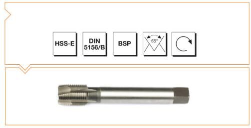 MTE Makina Takım HSS-E DIN 5156/B Whitworth Boru Vidalı Eğik Ağız Bilemeli Makina Kılavuzu G 1/4 B00109571316