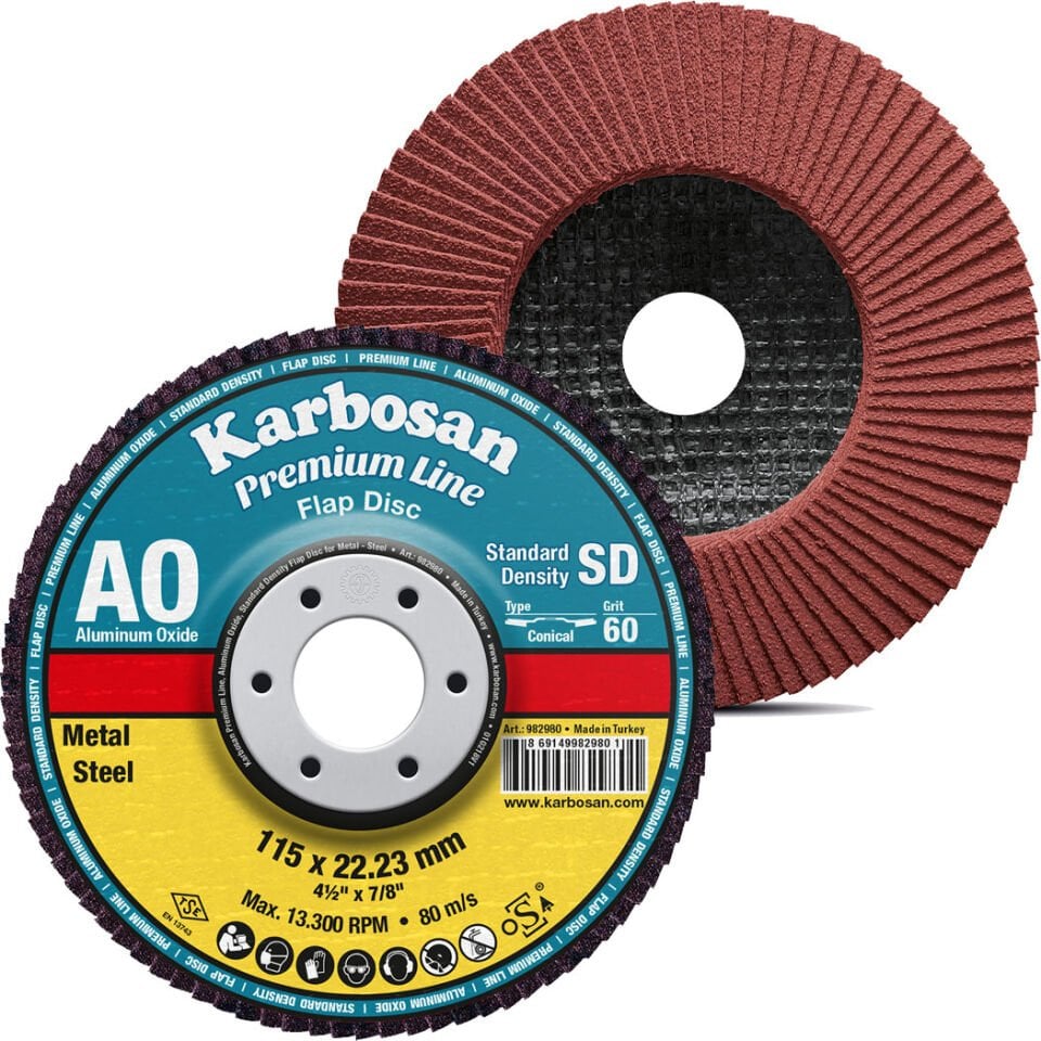 Karbosan 115x22.23 Premium Line AO SD Flap Disk Zımpara 40 Kum 982970