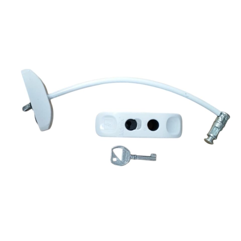 Yuma Çelik Halatlı Anahtarlı Mandal Beyaz Ym-755