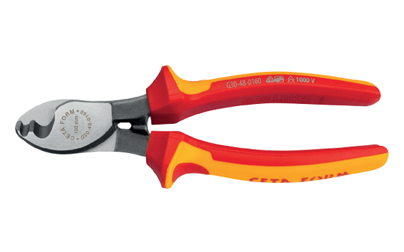 Ceta Form 1000V Kablo Kesici (VDE) - (Kapasite: Ø 10 mm) 160 mm - G30-48-0160