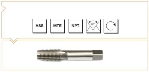 MTE Makina Takım HSS MTE Normu 1/16 - NPT Konik Boru Kılavuzu 3/8 B00104401714