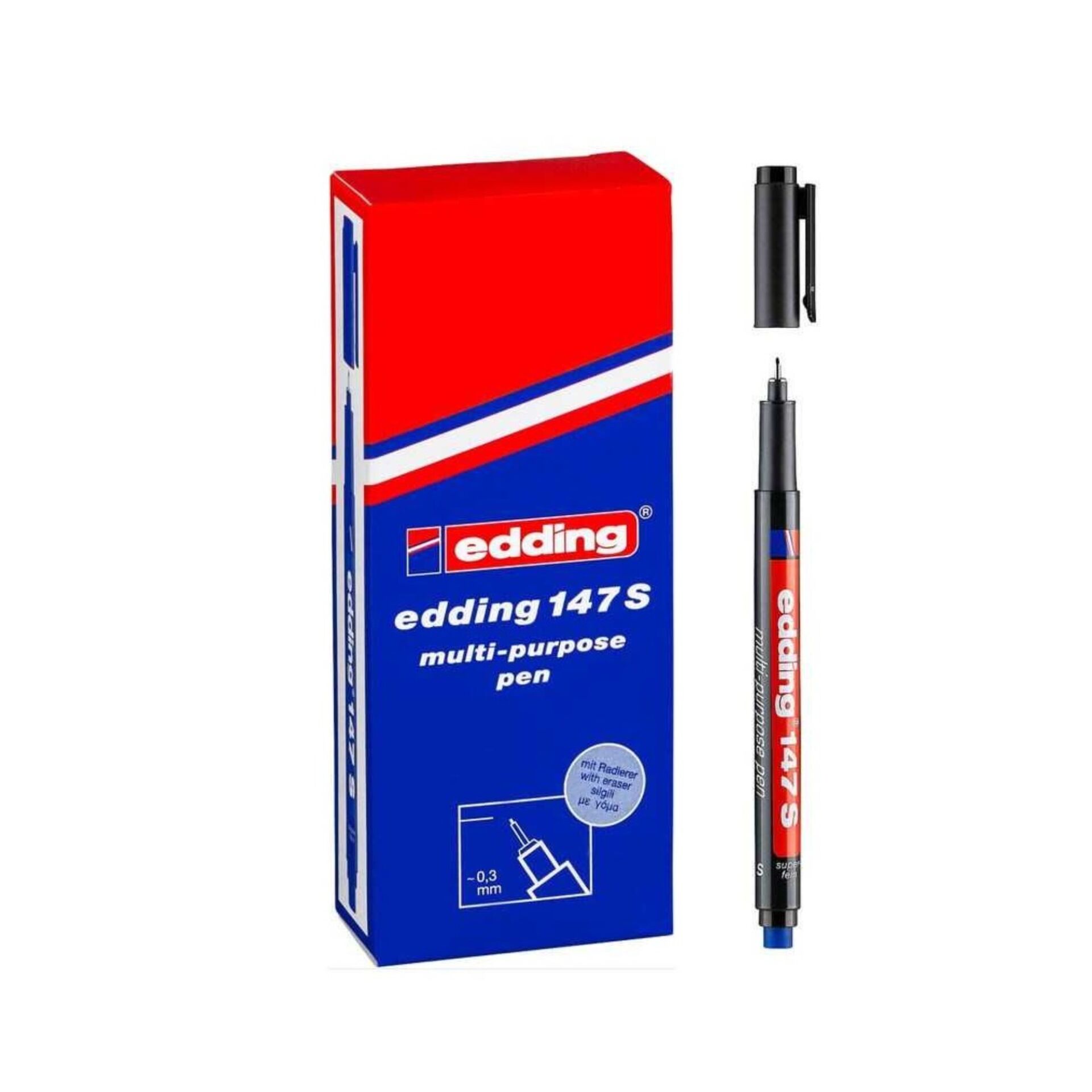 Edding 147 S Silgili Asetat Kalemi Siyah