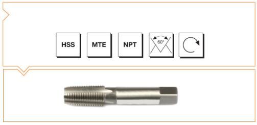 MTE Makina Takım HSS MTE Normu 1/16 - NPT Konik Boru Kılavuzu 1 B00104403340